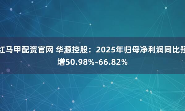 红马甲配资官网 华源控股：2025年归母净利润同比预增50.98%-66.82%