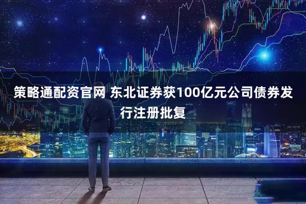 策略通配资官网 东北证券获100亿元公司债券发行注册批复