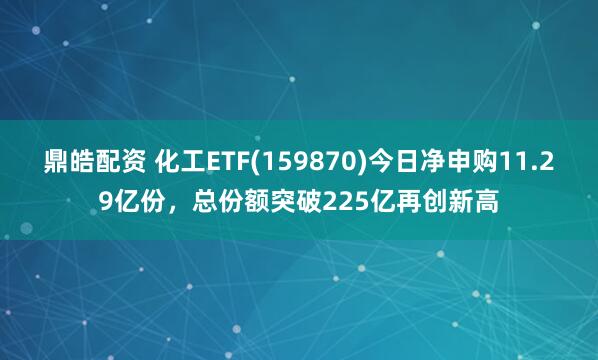 鼎皓配资 化工ETF(159870)今日净申购11.29亿份，总份额突破225亿再创新高